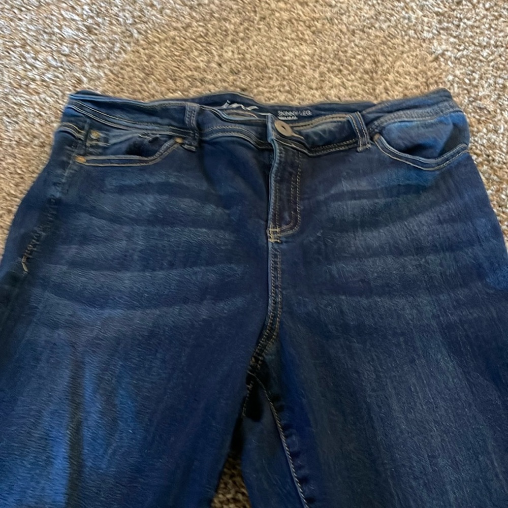 These have only been worn once dark blue